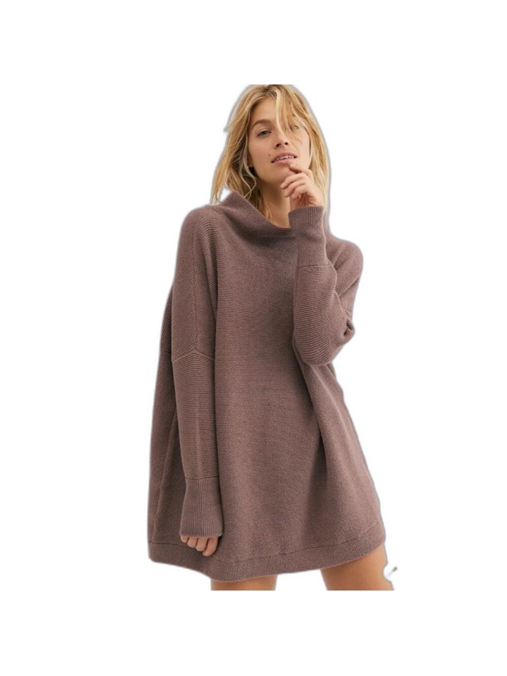 Free People Mauve slouchy tunic size Large